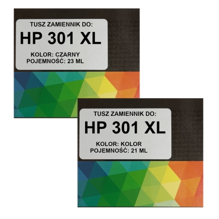 Zgodny komplet tuszy HP 301XL DeskJet 1050 2050 3000 3050 CH564EE + CH563EE