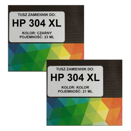 Zgodny komplet tuszy HP 304XL DeskJet 2620 3730 3720 N9K08AE + N9K07AE