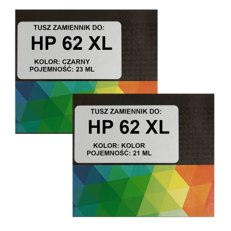 Zgodny komplet tuszy HP 62 XL OffIceJet 5740 5742 5744 8040 8045 C2P05A + C2P07A (62XL)